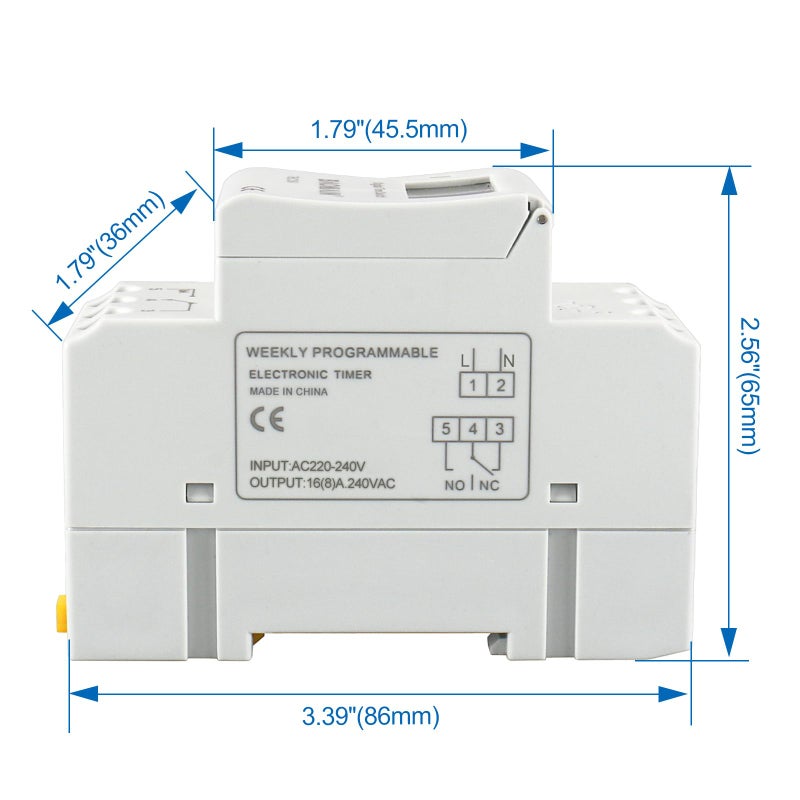Baomain THC15A AC 220V - 240V Digital LCD Power Programmable Timer Time Switch Relay 16A Amp White - Image 2